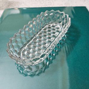 Vintage Glass Dish for sliced cranberry